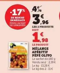 Hyper U MÉLANGE APÉRITIF PÉPÉ OLIVO offre