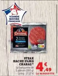 Hyper U Steak Haché 5% MG CHARAL offre