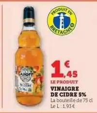 Hyper U VINAIGRE DE CIDRE 5% offre