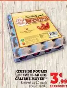 Hyper U ŒUFS DE POULES ELEVÉES AU SOL CALIBRE MOYEN offre