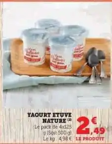 Hyper U YAOURT ETUVE NATURE offre