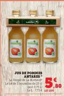 Hyper U JUS DE POMMES ANTARES offre