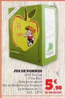Hyper U JUS DE POMMES offre