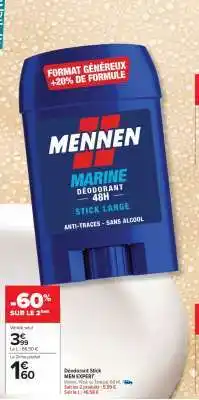 Carrefour Déodorant Stick MEN EXPERT offre