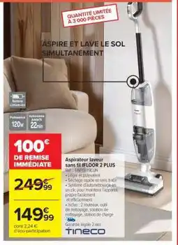 Carrefour Aspirateur laveur sans fil iFLOOR 2 PLUS offre