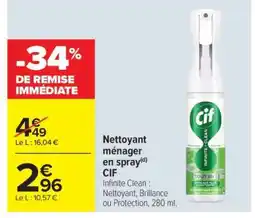 Carrefour Nettoyant ménager en spray CIF offre