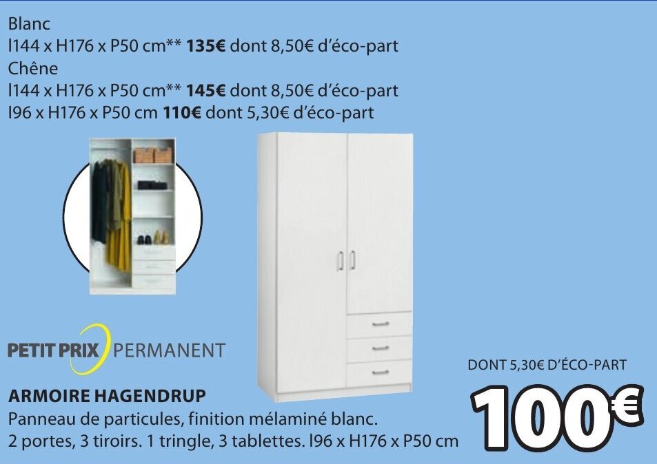 Promo Armoire hagendrup chez JYSK