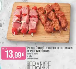 Match Brochette de filet mignon de porc avec légumes offre