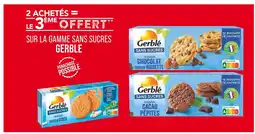 Match Gerblé 2 achetés = le 3ème offert sur la gamme sans sucres Gerblé offre