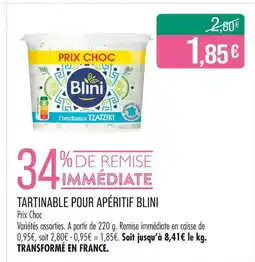 Match Blini Tartinable pour apéritif offre