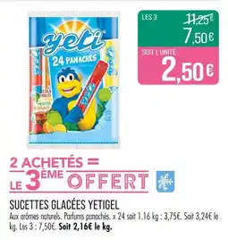 Match YETIGEL Sucettes glacées offre