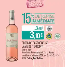 Match L’ÂME DU TERROIR Côtes de Gascogne IGP offre