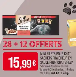 Match Sheba Mini Filets pour Chat Sachets Fraîcheur en Sauce pour Chat offre