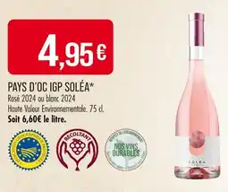 Match Soléa Pays d'Oc IGP offre