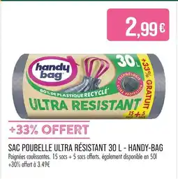 Match handy bag Sac poubelle ultra résistant 30 L offre