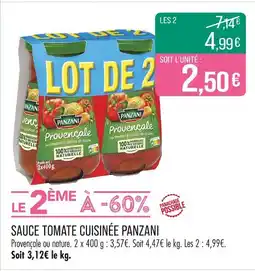Match Panzani Sauce tomate cuisinée offre