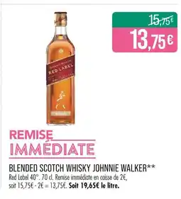 Match Johnnie Walker Blended scotch whisky offre