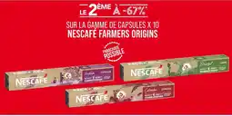 Match Nescafé Le 2ème à -67% sur la gamme de capsules x 10 Nescafé Farmers Origins offre