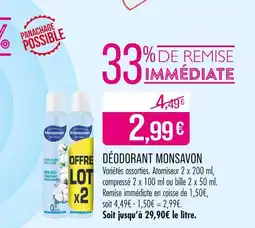 Match Monsavon Déodorant offre