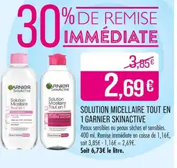 Match Garnier Solution micellaire tout en 1 Skinactive offre