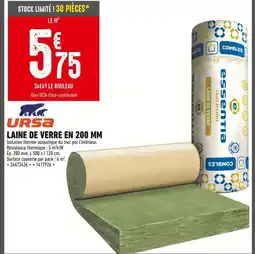 Batkor URSA Laine de verre en 200 mm offre