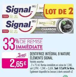 Match Signal Dentifrice intégral 8 nature éléments offre