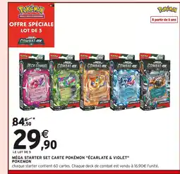 Intermarché MÉGA STARTER SET CARTE POKÉMON ÉCARLATE & VIOLET offre