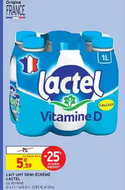 Intermarché LACTEL Lait UHT demi-écrémé offre