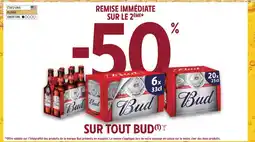 Intermarché BUD -50€ remise immédiate sur le 2ème sur tout bud offre