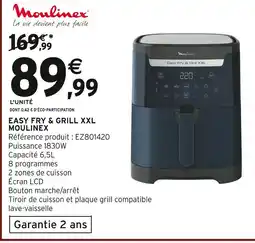 Intermarché MOULINEX Easy Fry & Grill XXL offre
