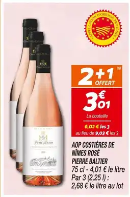 Netto PIERRE BALTIER AOP costières de nîmes rosé offre