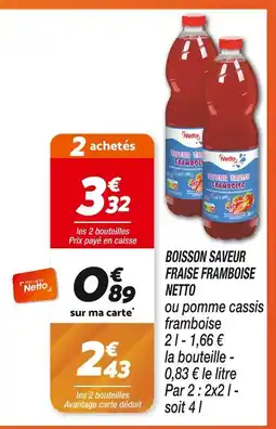 Netto NETTO Boisson saveur fraise framboise offre