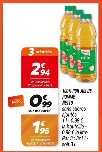 Netto Netto 100% Pur Jus de Pomme offre