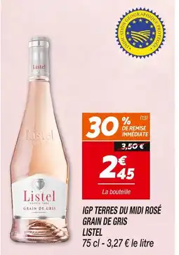 Netto LISTEL IGP terres du midi rosé grain de gris offre