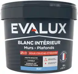 Brico Dépôt Evalux - peinture blanche 10 l sous-couche intégrée offre