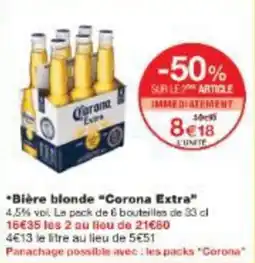 Monoprix Bière blonde corona extra offre