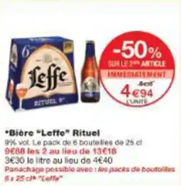 Monoprix Bière leffe rituel offre