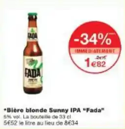 Monoprix Bière blonde sunny ipa fada offre