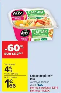 Carrefour Drive Mixa bebé - salade de pâtes offre