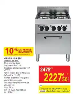 METRO Dim - cuisiniere a gaz offre
