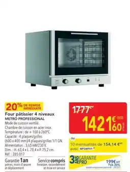 METRO Metro - four pâtissier 4 niveaux offre