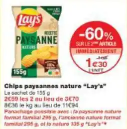 Monoprix Chips paysannes nature lay's offre