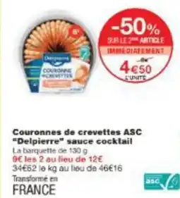 Monoprix Couronnes de crevettes asc delpierre sauce cocktail offre