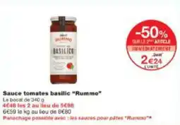 Monoprix Sauce tomates basilic rummo offre