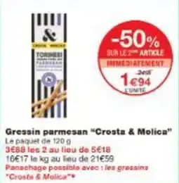 Monoprix Gressin parmesan crosta & molica offre