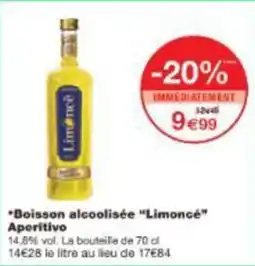 Monoprix Boisson alcoolisée limoncé aperitivo offre