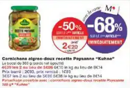Monoprix Cornichons algres-doux recette paysanne kuhne offre