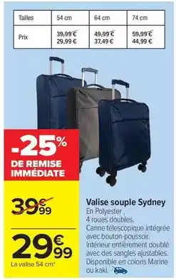 Carrefour Drive Valise souple sydney offre