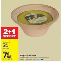 Carrefour Drive Bougie citronnelle offre