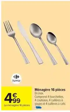 Carrefour Drive Ménagère 16 pièces offre